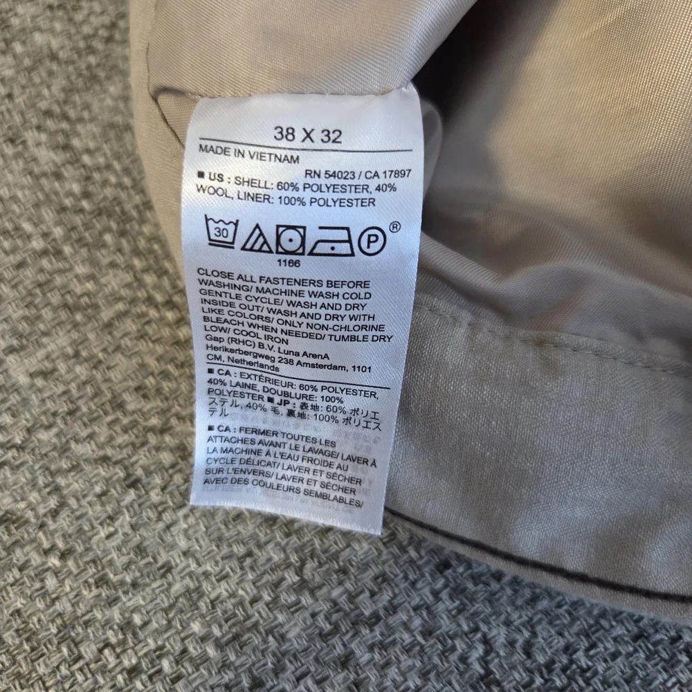 Banana Republic Wool Blend Trouser Pants Mens 38x32 Rustic Beige(38x 29)Actual